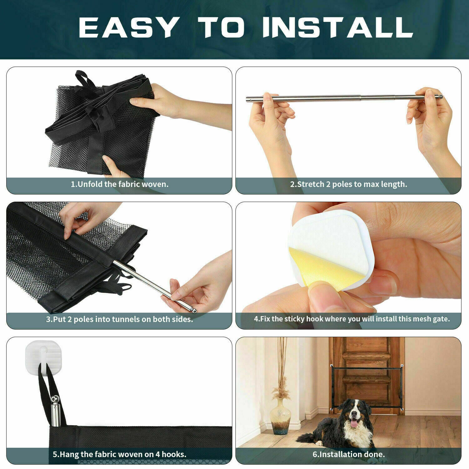 Adjustable Pet Safety Gate - Indoor Barrier