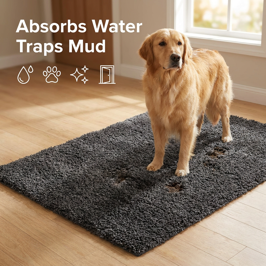 Pet Mat Absorbing Water And Mud Mat, Easy To Clean
