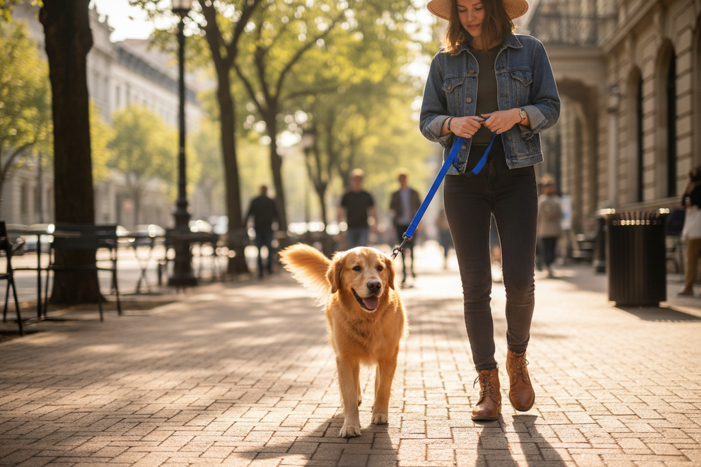 Dog leash lifestyle photo