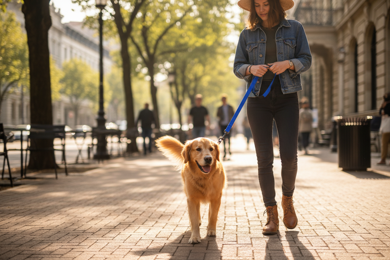 Dog leash lifestyle photo