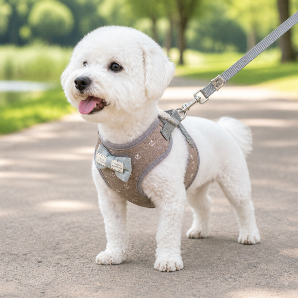 Adjustable puppy harness lifestyle photo