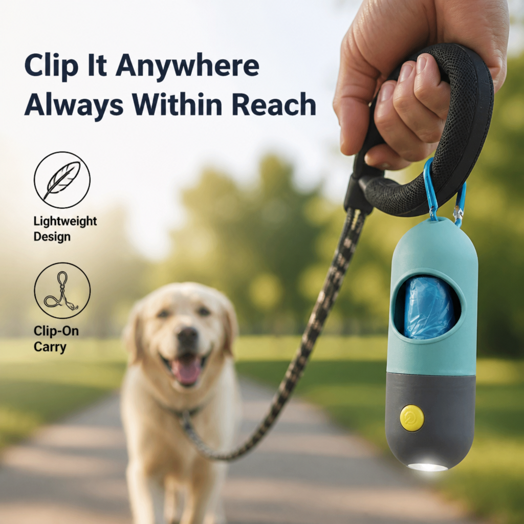 Led Light Pet Waste Bag Dispenser